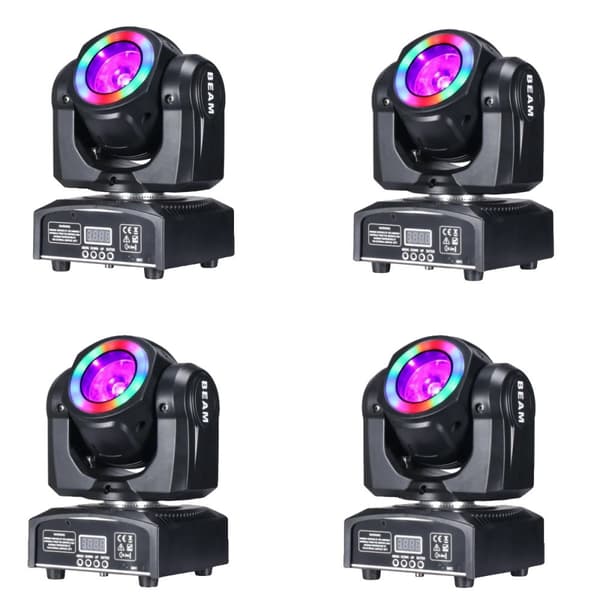 Flytbart LED-scenelys, 60W Beam, RGB 3i1 Halo,4 lys 60W BEAM, Eu stik