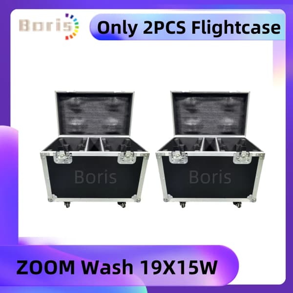LED Moving Head Light, 19X15W RGBW Kilde, Justerbar Fokus,2PCS tom Kasse