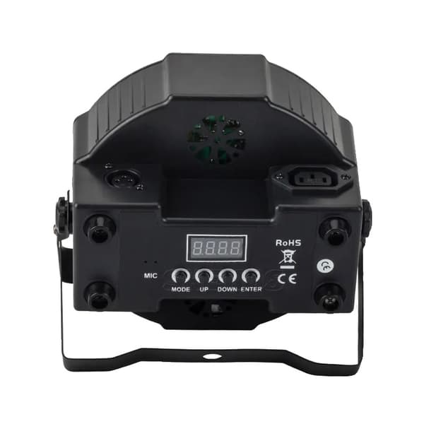 LED Par-ljus, RGBW, DMX-kontroll,7X18W RGBWA-UV Svart, EU-plugg