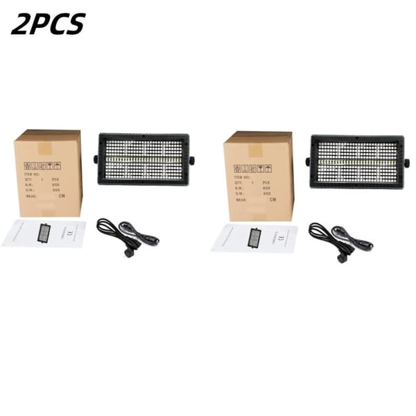 LED Strobe Lys, 60W Effekt, RGBW Farveblanding,Eu stik, 2PCS LAMPER