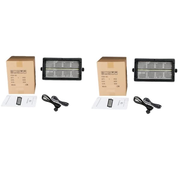 LED Strobe Lys, 60W Effekt, RGBW Farveblanding,Eu stik, 2PCS LAMPER