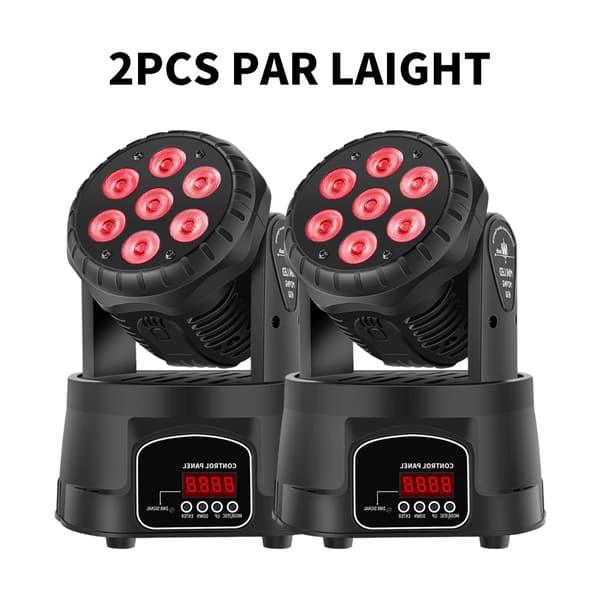 Mini Moving Head Belysning, 105W Effekt, Alsidig Sceneeffekt,EU stik, 2pcs Sort