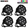Miniatyrbillede 2 af 2: LED Par Lys, RGBWA+UV Farveblanding, DMX512 Kontrol,EU stik, 4PCS RGBWAUV
