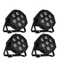Miniatyrbillede 1 af 2: LED Par Lys, RGBWA+UV Farveblanding, DMX512 Kontrol,EU stik, 4PCS RGBWAUV
