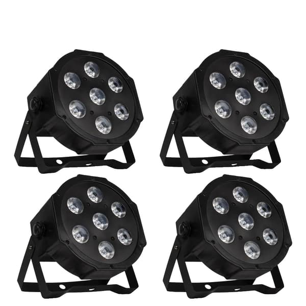 LED Par Lys, RGBWA+UV Farveblanding, DMX512 Kontrol,EU stik, 4PCS RGBWAUV