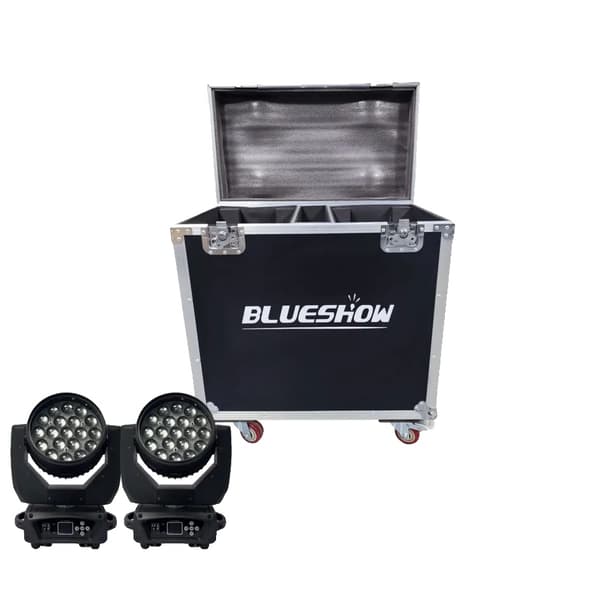 LED Moving Head Zoom Wash Light, RGBW Farver, Nøglefunktion Drift,Eu stik, KUN 1 dual case