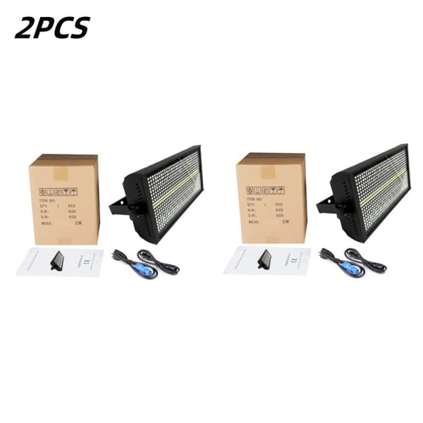 200W LED Strobe Lys, Høj Lysstyrke, DMX Kontrol,EU stik, 2PCS