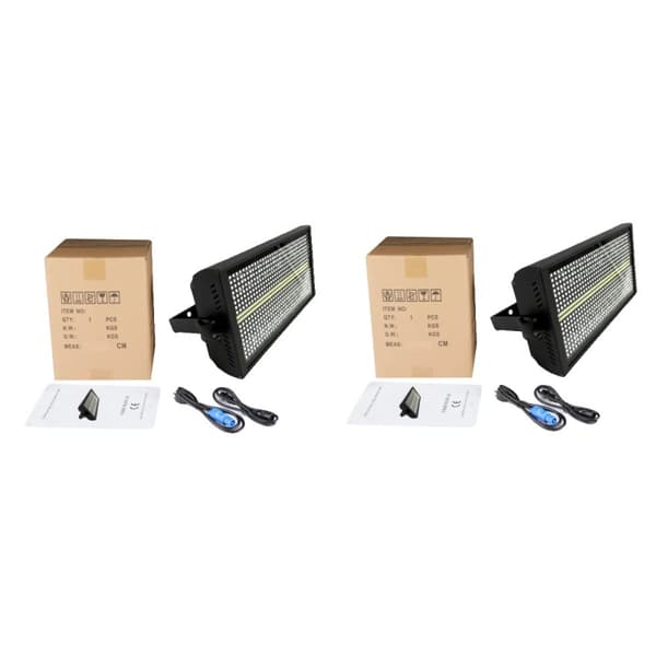 200W LED Strobe Lys, Høj Lysstyrke, DMX Kontrol,EU stik, 2PCS