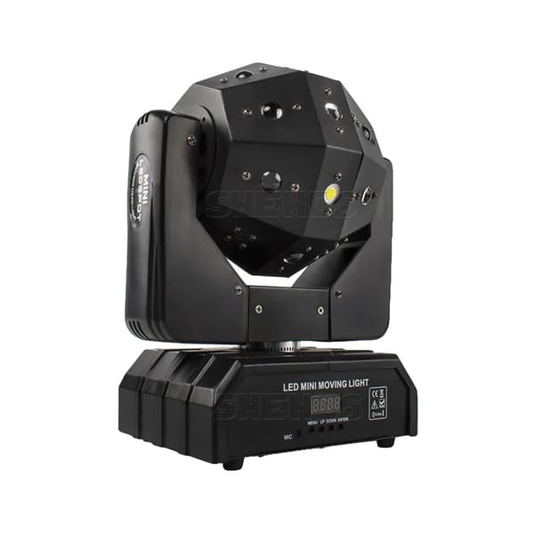 LED Bevægeligt Hovedlys, RGBW & Rød Grøn, 120W Effekt, 600-graders Rotation,EU stik, 1stk