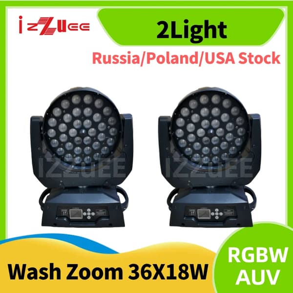 LED Moving Head Light, 450W Effekt, DMX Kontrol,2 Lys, Rgbwauv 6in1