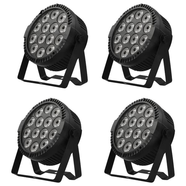 Par Lights, 14 RGBW LED'er, Styring med stemme, Mini størrelse,EU stik, 4PCS