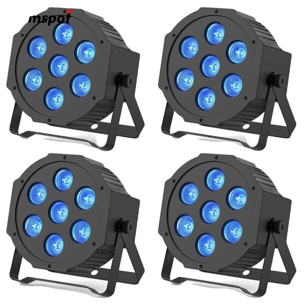 LED Par Lygter, 7x3W RGBW LED'er, 8 CH DMX Kontrol,EU-stik