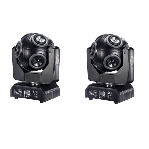 LED Moving Head-ljus, RGBW 4 i 1 med Halo RGB 3 i 1, 360° Oändlig Rotation Stråle Flash DJ Bar DMX 512 Scen Effekt,2 Ljus 8x15W, EU-plugg