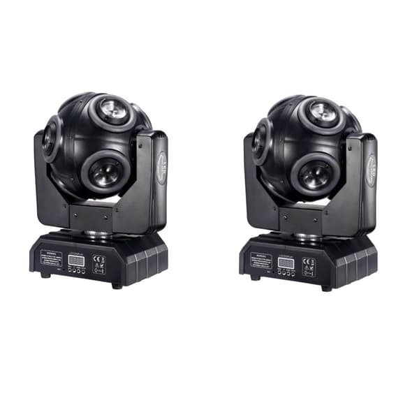 LED Moving Head-ljus, RGBW 4 i 1 med Halo RGB 3 i 1, 360° Oändlig Rotation Stråle Flash DJ Bar DMX 512 Scen Effekt,2 Ljus 8x15W, EU-plugg
