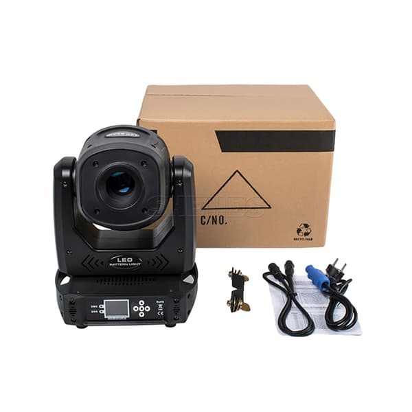 LED Spotlys, Farverige 7 Dynamiske Mønstre, DMX512 Kontrol,LED Spot 100W Sort, EU stik