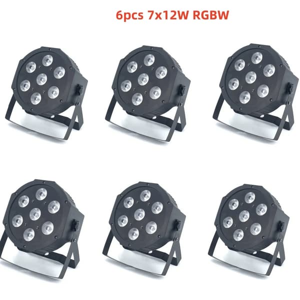 LED Scene Belysning, 90W Effekt, DMX Kontrol,6PCS7X12W RGBW, EU -stik