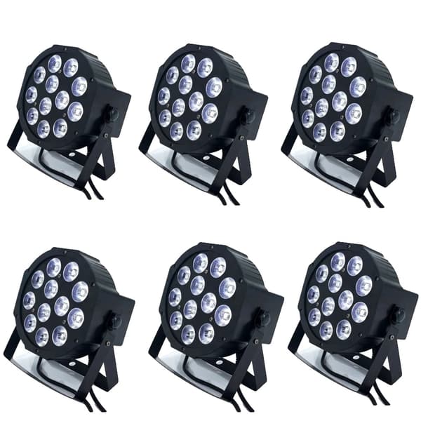 LED Scene Belysning, 90W Effekt, DMX Kontrol,6PCS12X12W RGBW, EU -stik