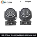 Miniatyrbillede 2 af 2: LED Moving Head Light, 36x18W RGBWAUV, DMX512 Kontrol,2 lys, 4 i 1