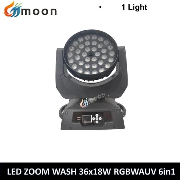LED Moving Head Light, 36x18W RGBWAUV, DMX512 Kontrol,1 Lys, 4 i 1