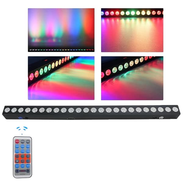 LED Vasker, 80W Effekt, 24 x 3W RGB Lyskilde,Fjernbetjening RGBW, 4 stk