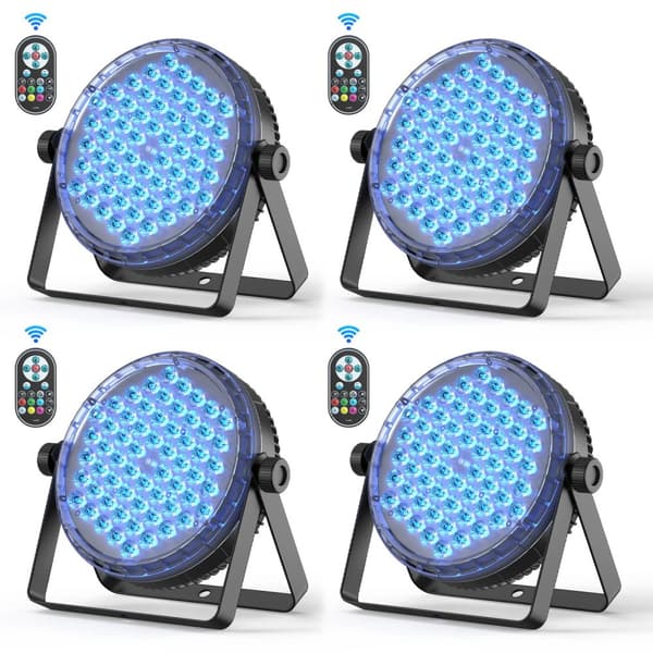 LED DJ Par Lys, Høj Lysstyrke, Trådløs Fjernbetjening,EU stik, ZQ01638-4Pcs