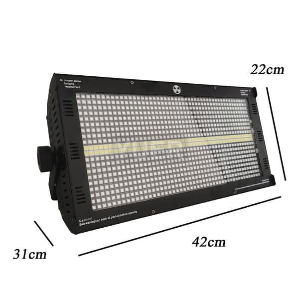 Aluminium Strobe Blitzlys, 280W Effekt, RGBW LED Perler, DMX512 Kontrol