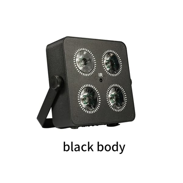 LED Par Lys, 4 stk 18W RGBWA+UV, 8-10 timers batterilevetid,sort, EU -stik