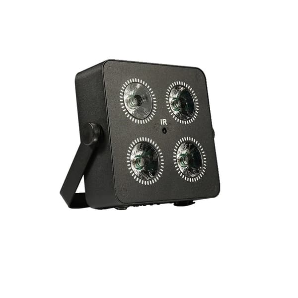 LED Par Lys, 4 stk 18W RGBWA+UV, 8-10 timers batterilevetid,sort, EU -stik