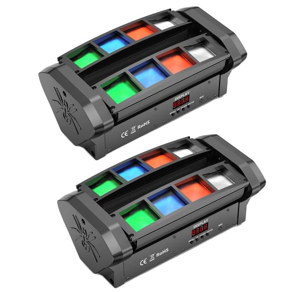 Mini Spider Stage Light, 180W RGBW Farve, DMX Kompatibel,ZQ02089-2Pcs, EU stik