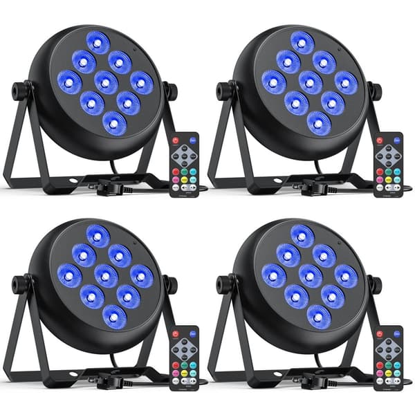 RGBW LED Par Lys, 36W Effekt, Flere Kontrolmuligheder,EU stik, ZQ01636-4Pcs