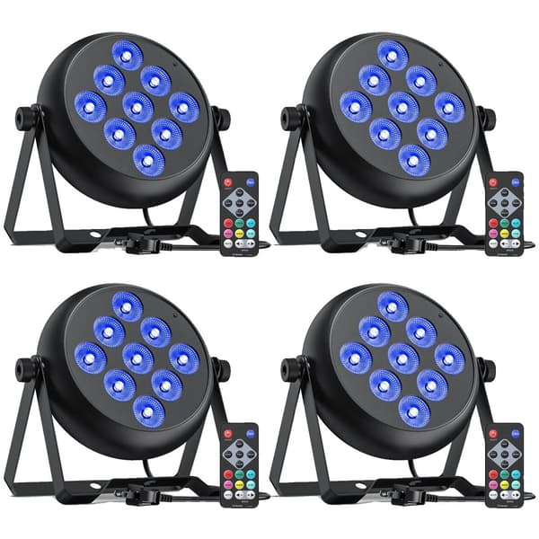 RGBW LED Par Lys, 36W Effekt, Flere Kontrolmuligheder,EU stik, ZQ01636-4Pcs