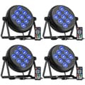 Miniatyrbillede 1 af 2: RGBW LED Par Lys, 36W Effekt, Flere Kontrolmuligheder,EU stik, ZQ01636-4Pcs