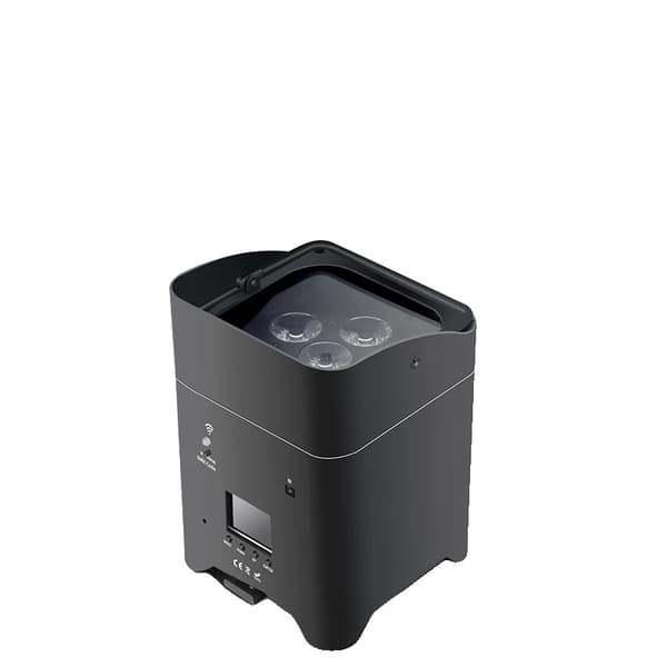 LED 6 i 1 RGBWA UV-lampa, 108W total effekt, trådlös kontroll, 8800 mAh batteri,EU-plugg, Svart batteri 6in1