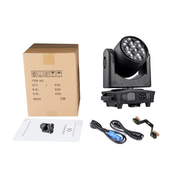 LED Spotlys, 7x40W RGBW Farveblanding, 540° Pan Scan,EU stik, 1 stk.