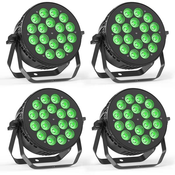 RGBW LED -lava Par-valo, 18x8W teho, DMX-ohjaus,ZQ01244-4Pcs, EU-plugi