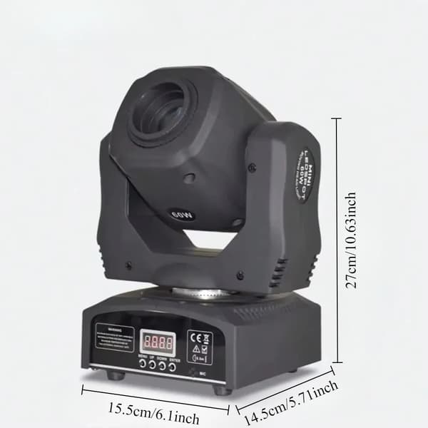 LED Moving Head Light, 100W Høj Effekt, 15 DMX Kanaler,1 stk G60, EU-stik