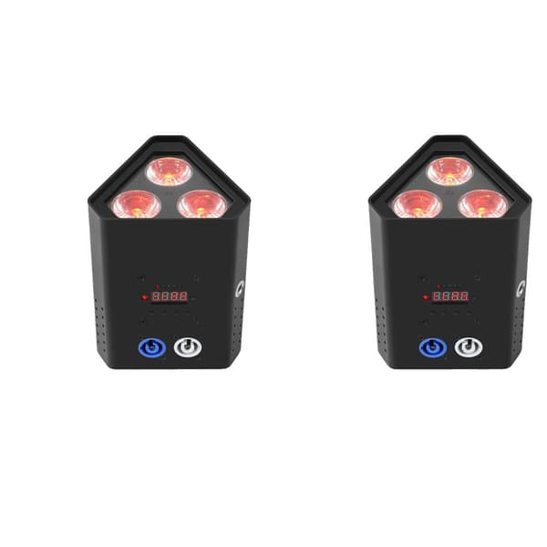 Fieryzeal Par Light, 3PCS 10W 6-i-1 LED'er, 16,7 millioner farver,EU Stik 2PCS