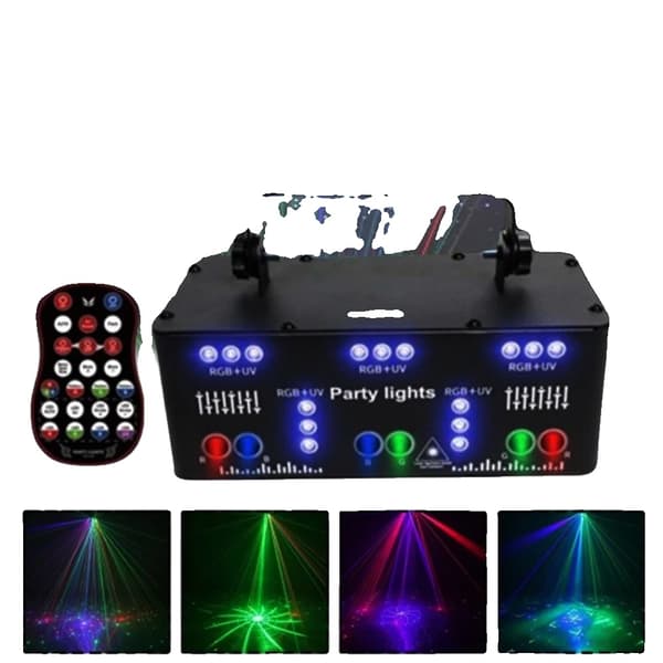 Scene Laserlysprojektor, RGB Laserfarver, DMX Kontrol, Lydaktivering,EU stik