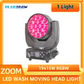 Miniatyrbillede 2 af 2: Bevægelseshovedvaskelys, 19x15W RGBW LED'er, DMX-kontrol,1 Lys