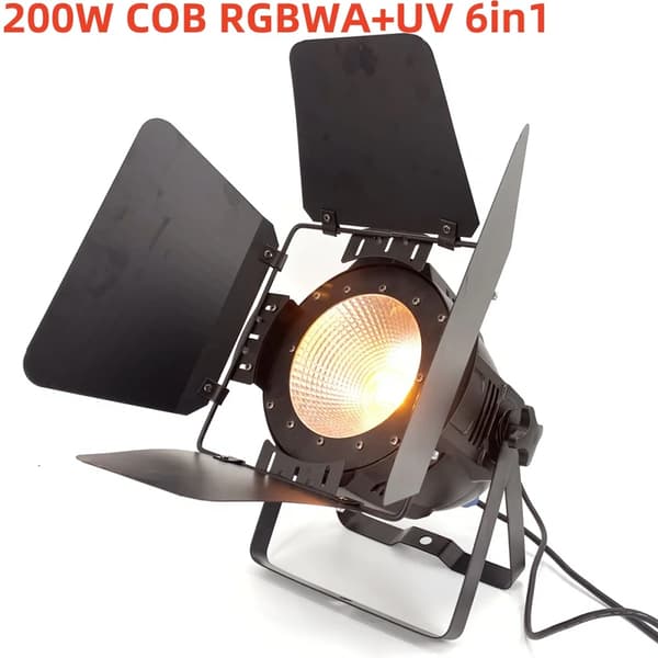 200W LED Par-lampa, kalla vita och varma vita alternativ, justerbar strålvinkel,200W COB 6i1, Eu plugg