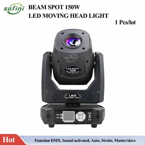 LED Moving Head Light, 150W Lysstyrke, 540° Pan Bevægelser,1 Lys