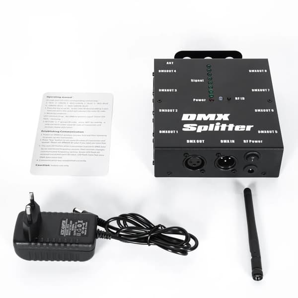 Trådløs DMX Lyscontroller, 8 DMX Udgange, Op til 512 Kanaler,EU-stik, ZQ14021