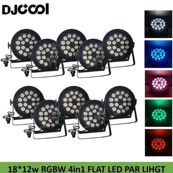 LED Parivalot, 18x12W RGBW, DMX-ohjausmahdollisuus,10 Valot