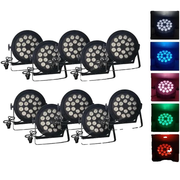 LED Parivalot, 18x12W RGBW, DMX-ohjausmahdollisuus,10 Valot