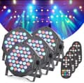 Miniatyrbillede 2 af 2: LED DJ Par Lys, 36 RGB LED'er, Fjernbetjening,4 stk.