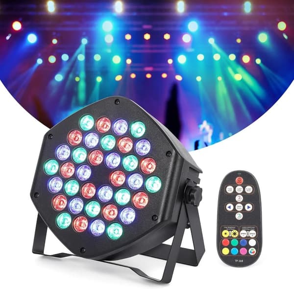 LED DJ Par-lampa, 36 RGB LED-lampor, fjärrkontroll,1 styck