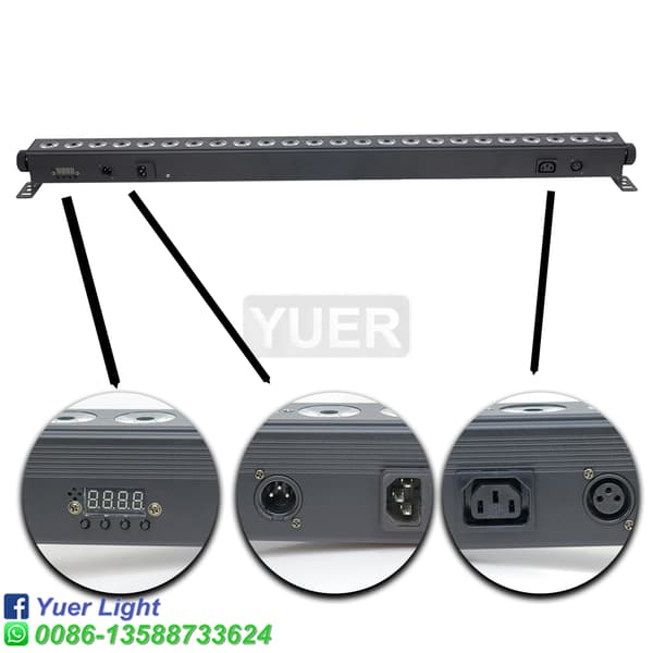 YUER DMX LED Vaskelys, 24X4W RGBW, 100W Effekt,EU -stik
