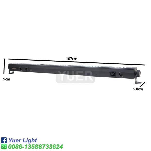 YUER DMX LED Vaskelys, 24X4W RGBW, 100W Effekt,EU -stik