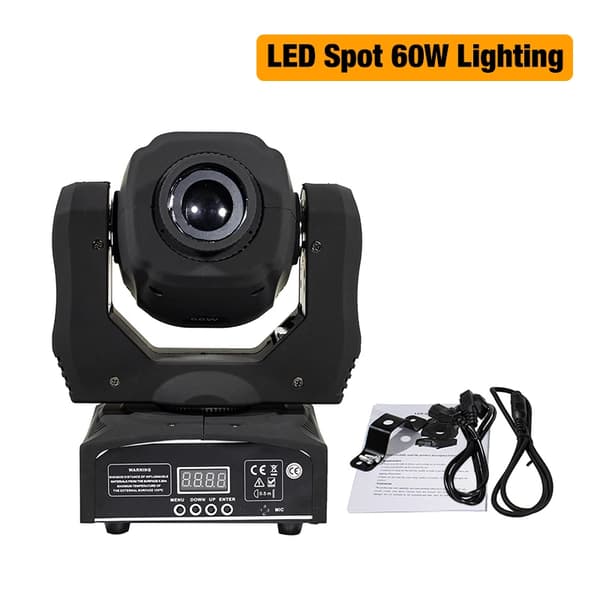 LED Scenelykta, 60W Effekt, 7 Färger + Vit,60W svart kropp, Eu