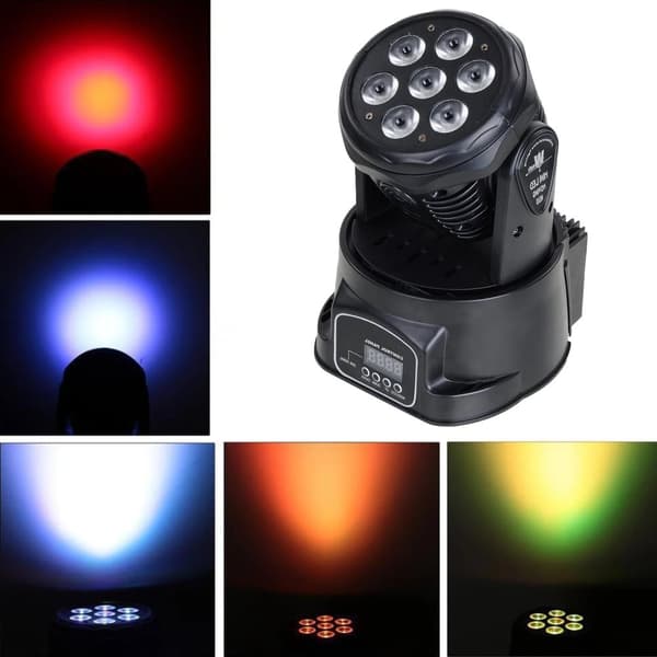 7x10W RGBW, 9/14 DMX-kanaler, justerbar blinkfrekvens,Sort